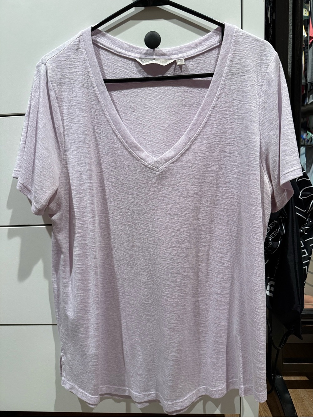 Athleta Lavender V-Neck Short Sleeve Tee